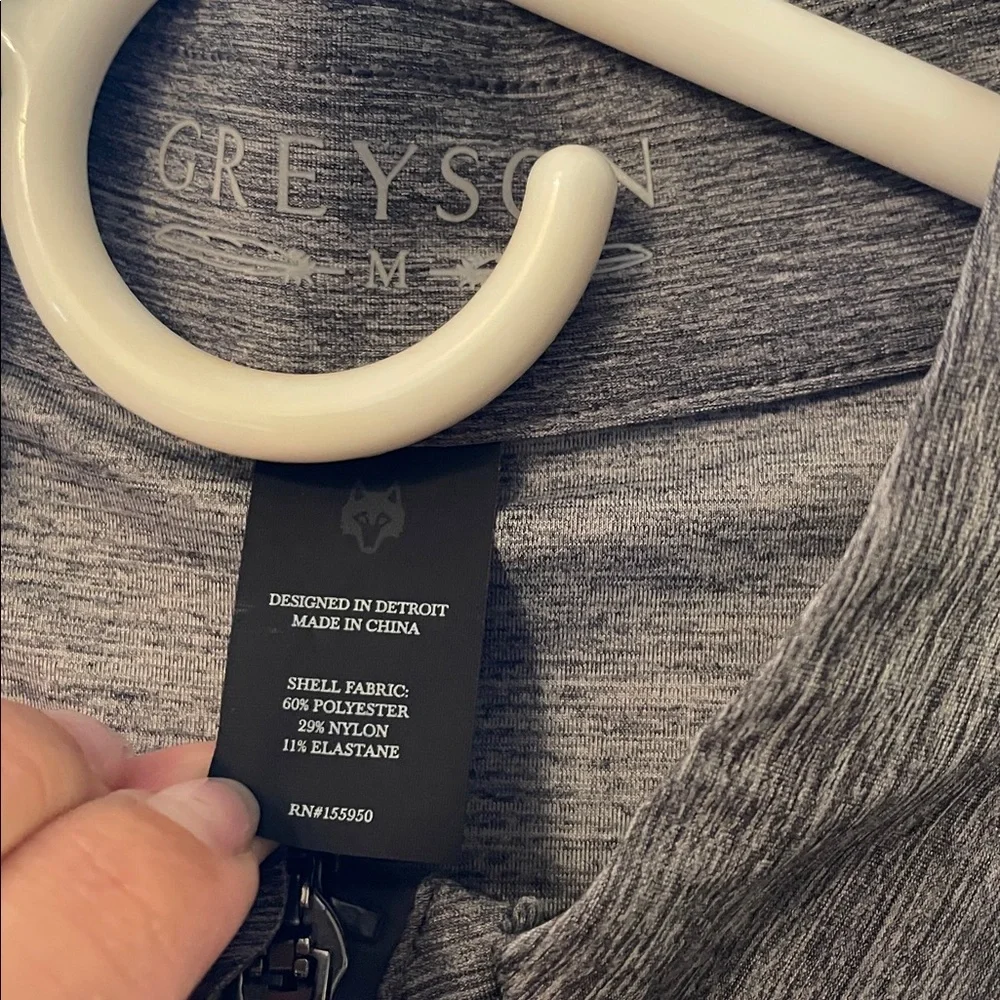 Greyson Women’s Medium Heathered Gray Zip Pullover Stakes Invitational Logo - Picture 3 of 10
